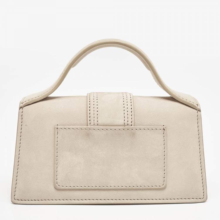 Pre Owned Jacquemus Beige Nubuck Leather Mini Le Bambino Top Handle Bag
