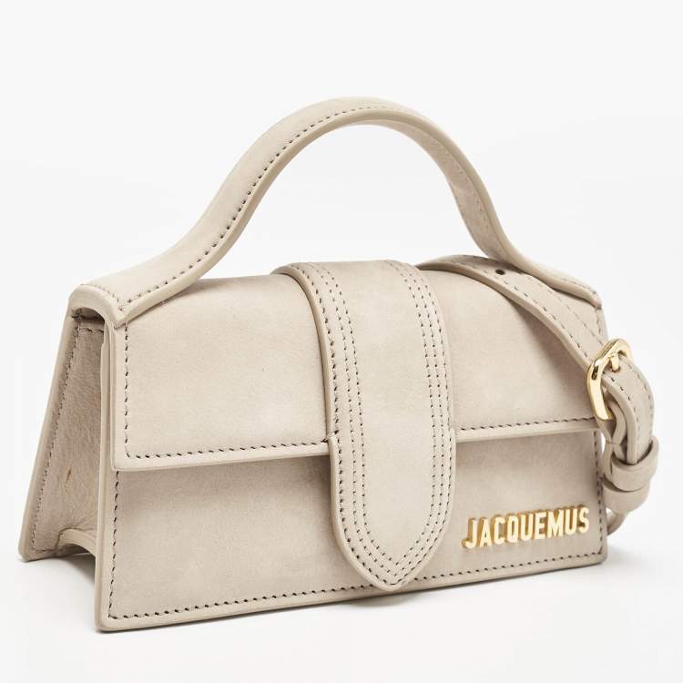 Pre Owned Jacquemus Beige Nubuck Leather Mini Le Bambino Top Handle Bag