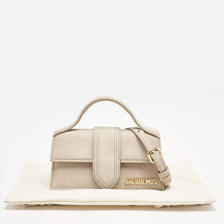 Pre Owned Jacquemus Beige Nubuck Leather Mini Le Bambino Top Handle Bag
