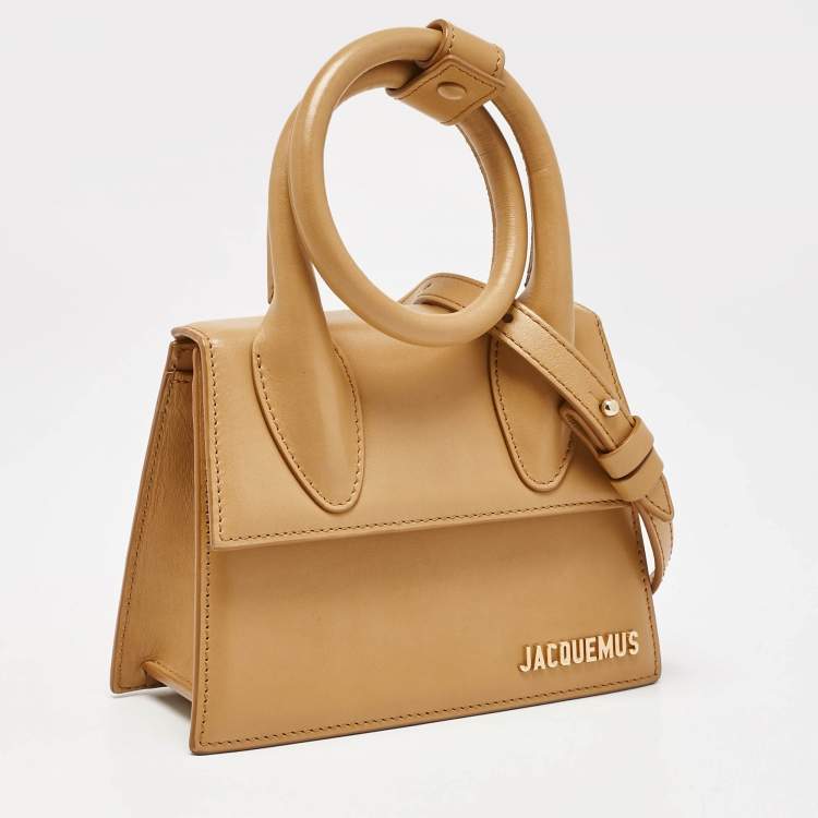 Pre Owned Jacquemus Tan Leather Le Chiquito Noeud Top Handle Bag