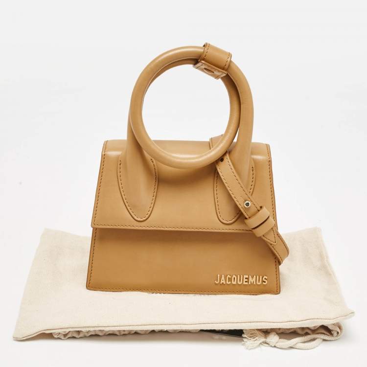 Pre Owned Jacquemus Tan Leather Le Chiquito Noeud Top Handle Bag