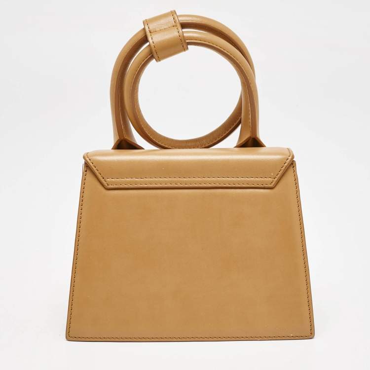 Pre Owned Jacquemus Tan Leather Le Chiquito Noeud Top Handle Bag