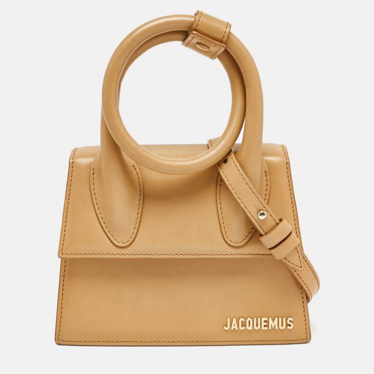 Pre Owned Jacquemus Tan Leather Le Chiquito Noeud Top Handle Bag
