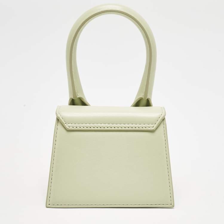Pre Owned Jacquemus Light Green Leather Mini Le Chiquito Top Handle Bag