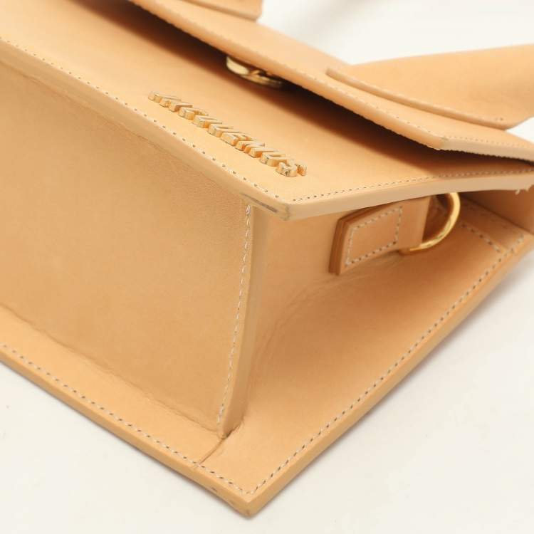 Pre Owned Jacquemus Light Brown Leather Le Chiquito Moyen Top Handle Bag