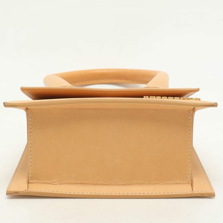 Pre Owned Jacquemus Light Brown Leather Le Chiquito Moyen Top Handle Bag