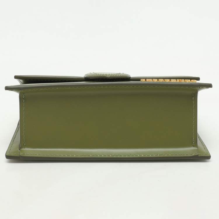 Pre Owned Jacquemus Green Leather Le Bambino Mini Top Handle Bag