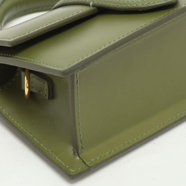 Pre Owned Jacquemus Green Leather Le Bambino Mini Top Handle Bag