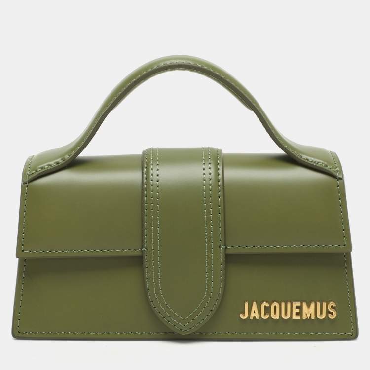 Pre Owned Jacquemus Green Leather Le Bambino Mini Top Handle Bag