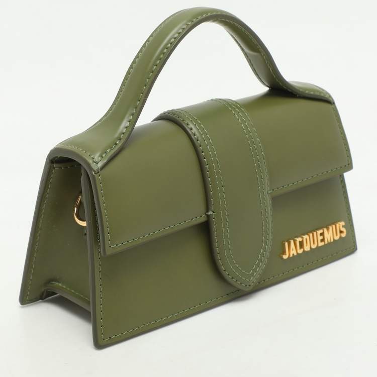 Pre Owned Jacquemus Green Leather Le Bambino Mini Top Handle Bag