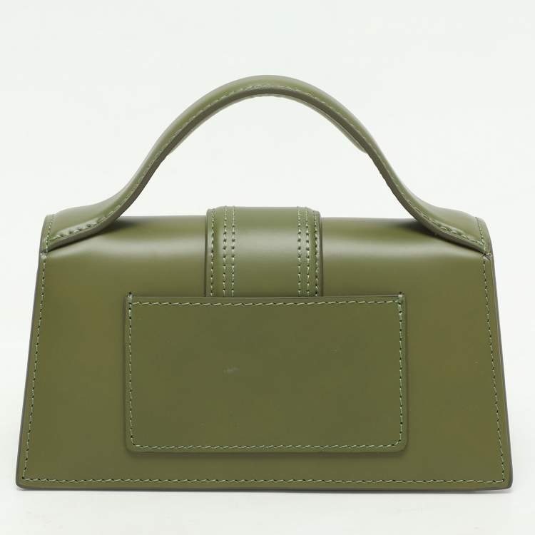 Pre Owned Jacquemus Green Leather Le Bambino Mini Top Handle Bag