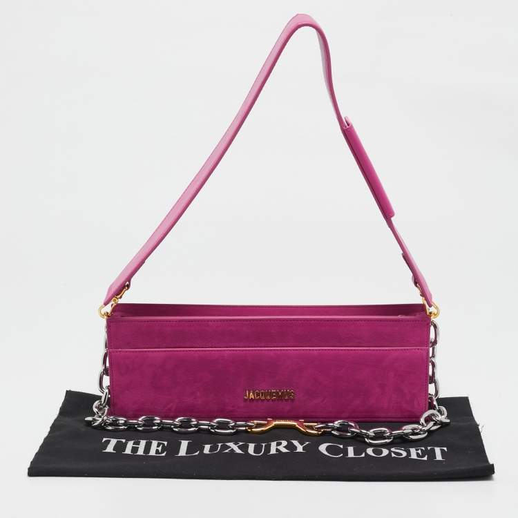 Pre Owned Jacquemus Pink Nubuck Leather Le Sac Ciuciu Shoulder Bag