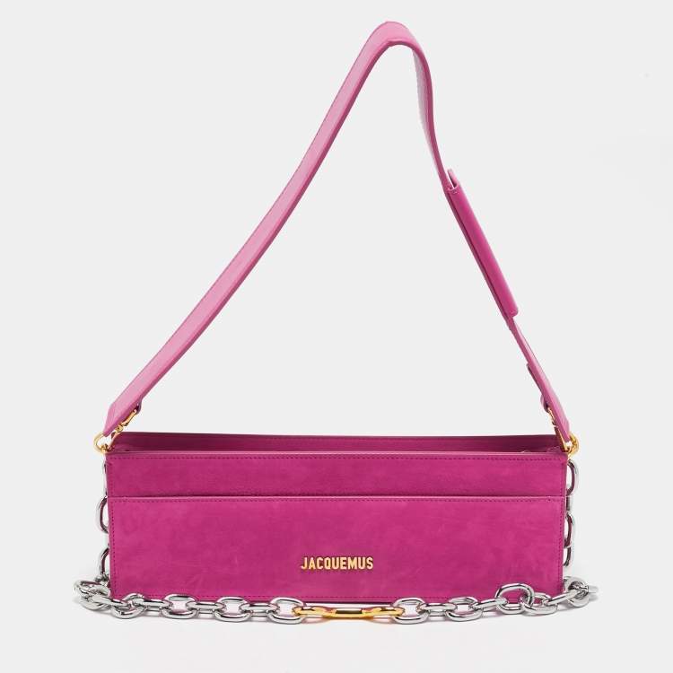 Pre Owned Jacquemus Pink Nubuck Leather Le Sac Ciuciu Shoulder Bag