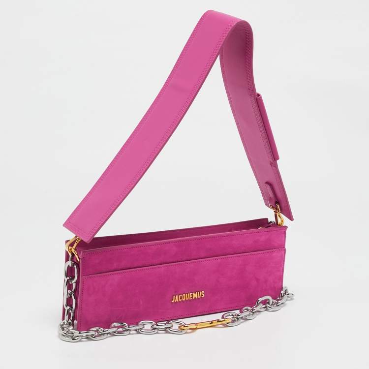 Pre Owned Jacquemus Pink Nubuck Leather Le Sac Ciuciu Shoulder Bag