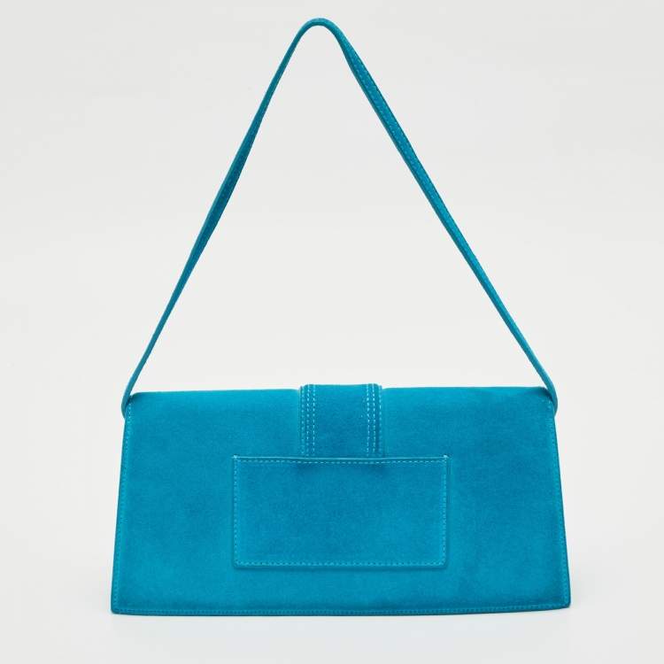 Pre Owned Jacquemus Blue Suede Le Bambino Long Shoulder Bag