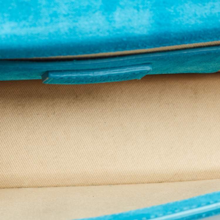 Pre Owned Jacquemus Blue Suede Le Bambino Long Shoulder Bag