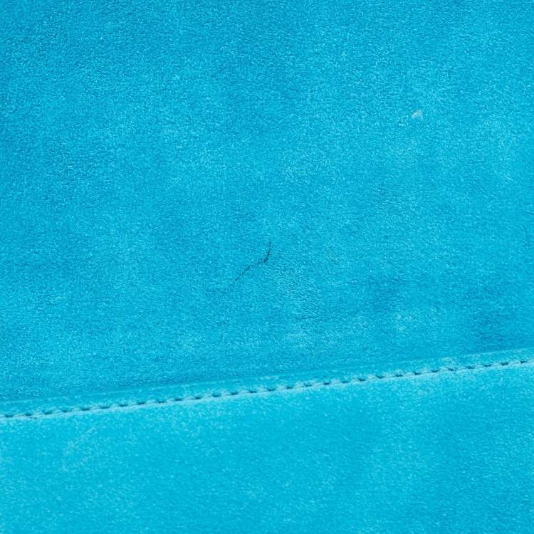 Pre Owned Jacquemus Blue Suede Le Bambino Long Shoulder Bag