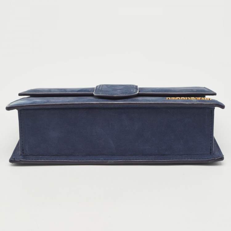 Pre Owned Jacquemus Navy Blue Le Grand Bambino Top Handle Bag