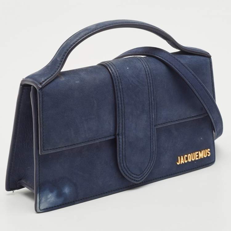 Pre Owned Jacquemus Navy Blue Le Grand Bambino Top Handle Bag