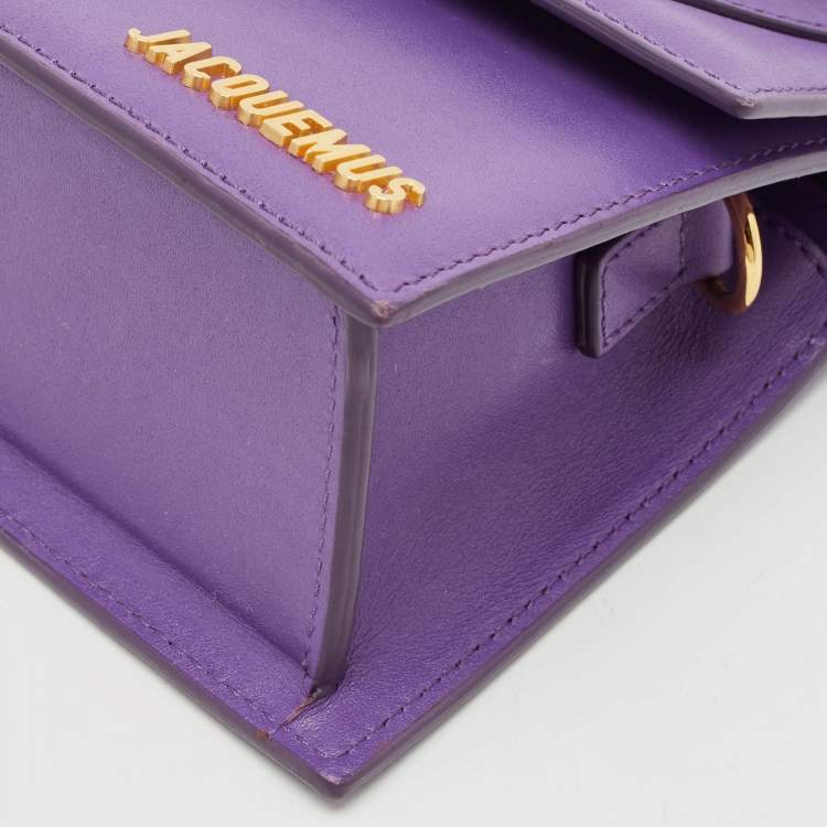 Pre Owned Jacquemus Purple Leather Le Chiquito Noeud Top Handle Bag
