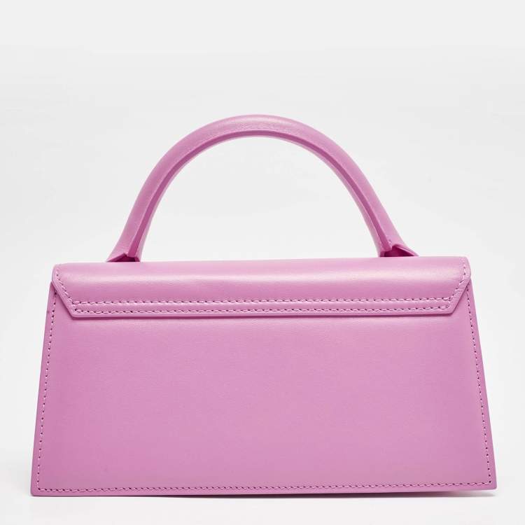 مملوكة مسبقًا Jacquemus Pink Leather Long Le Chiquito Top Handle Bag