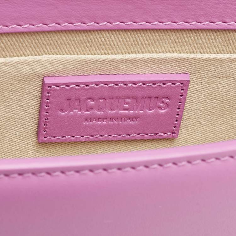 مملوكة مسبقًا Jacquemus Pink Leather Long Le Chiquito Top Handle Bag