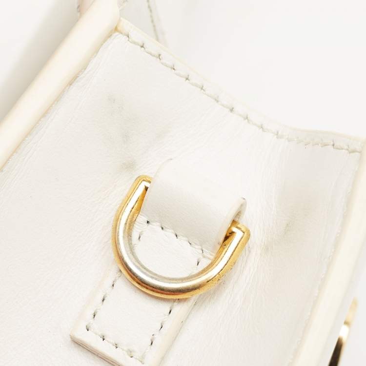 Pre Owned Jacquemus White Leather Le Chiquito Moyen Top Handle Bag