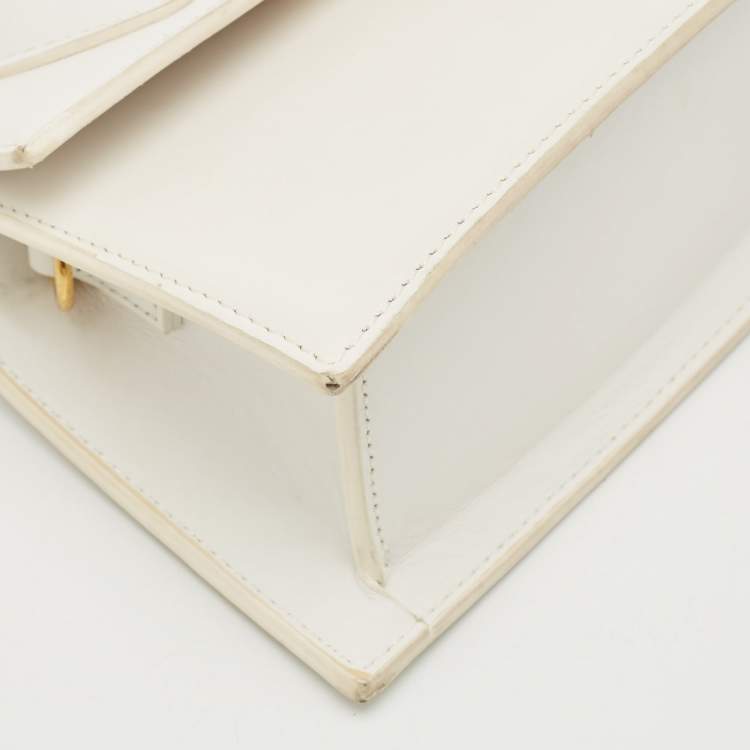 Pre Owned Jacquemus White Leather Le Chiquito Moyen Top Handle Bag