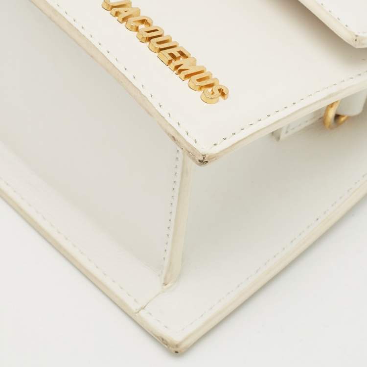 Pre Owned Jacquemus White Leather Le Chiquito Moyen Top Handle Bag
