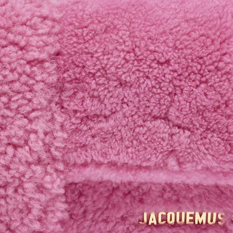 Pre Owned Jacquemus Pink Shearling Le Bambidou Shoulder Bag