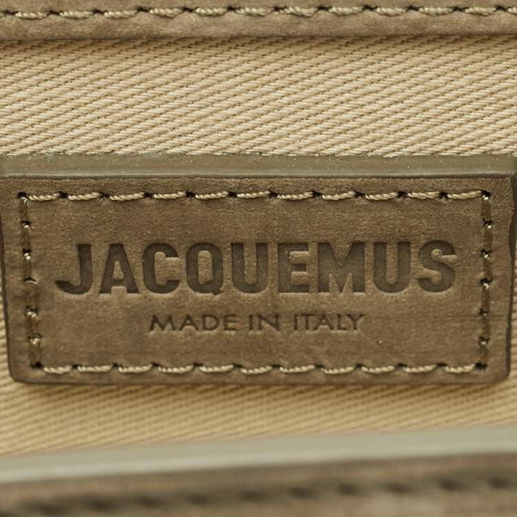 Pre Owned Jacquemus Olive Green Nubuck Leather Mini Le Chiquito Top Handle Bag
