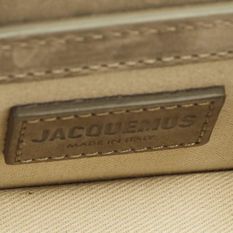 Pre Owned Jacquemus Olive Green Nubuck Leather Mini Le Chiquito Top Handle Bag