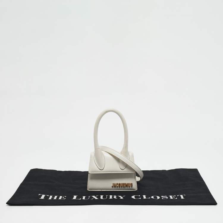 Pre Owned Jacquemus White Leather Mini Le Chiquito Top Handle Bag