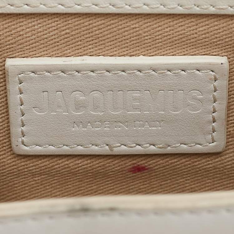 Pre Owned Jacquemus White Leather Mini Le Chiquito Top Handle Bag