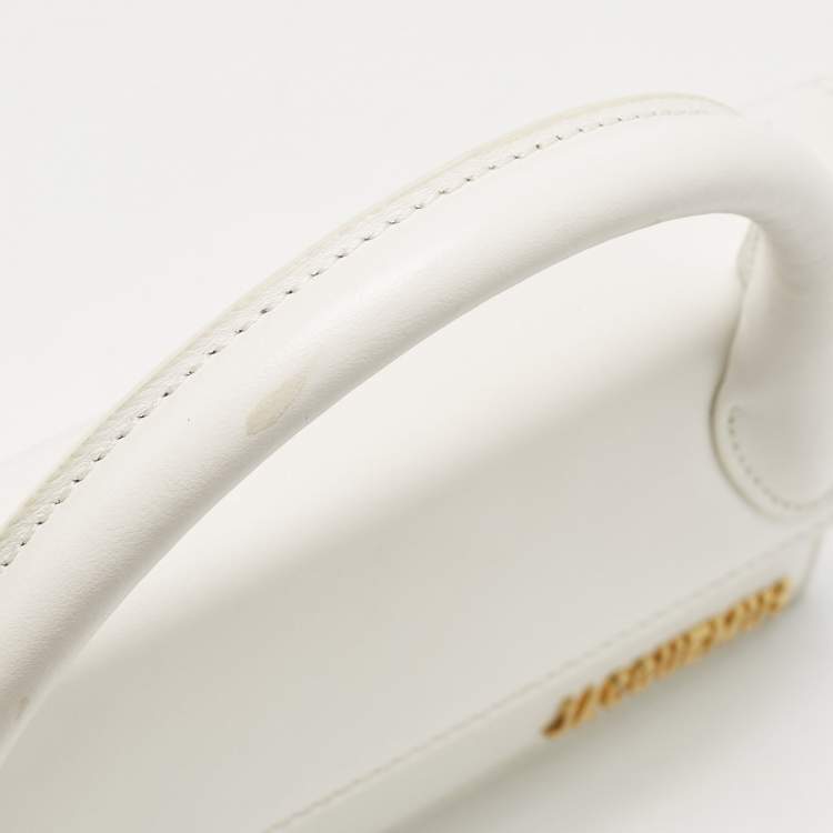 Pre Owned Jacquemus White Leather Long Le Chiquito Top Handle Bag