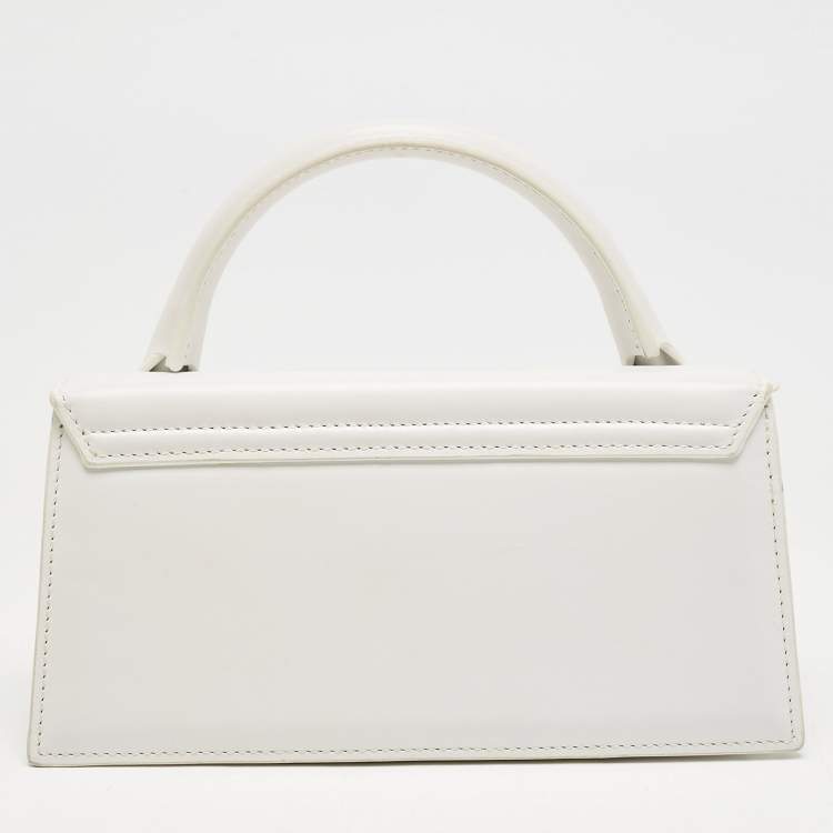 Pre Owned Jacquemus White Leather Long Le Chiquito Top Handle Bag