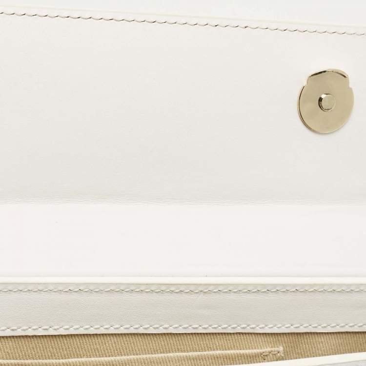 Pre Owned Jacquemus White Leather Long Le Chiquito Top Handle Bag