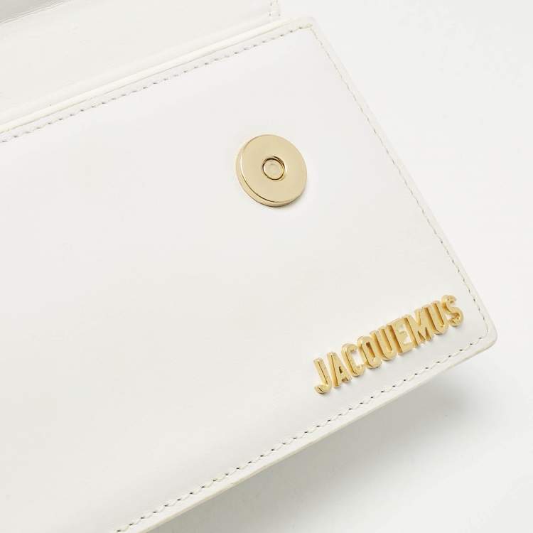 Pre Owned Jacquemus White Leather Long Le Chiquito Top Handle Bag