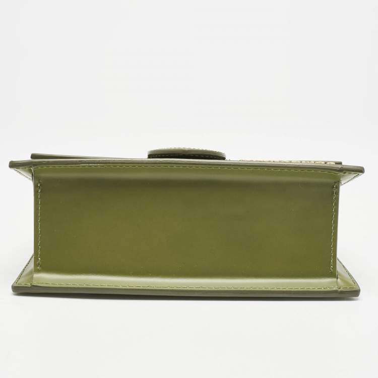 Pre Owned Jacquemus Olive Green Leather The Bambino Les Classiques Top Handle Bag