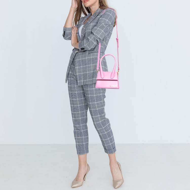 Pre Owned Jacquemus Pink Leather Le Chiquito Moyen Top Handle Bag