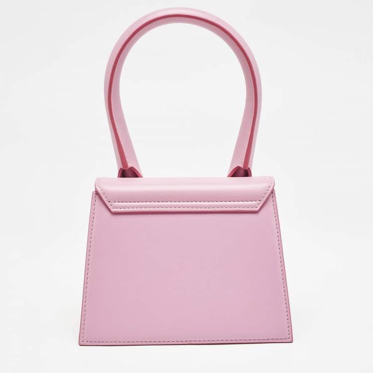 Pre Owned Jacquemus Pink Leather Le Chiquito Moyen Top Handle Bag