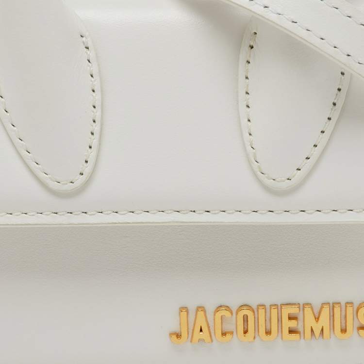 Pre Owned Jacquemus White Leather Mini Le Chiquito Top Handle Bag