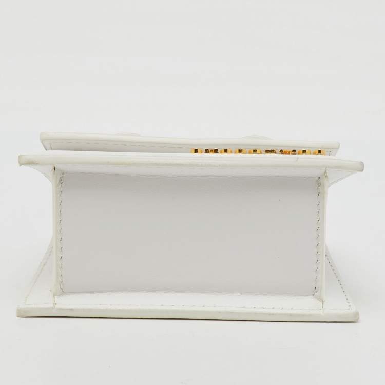 Pre Owned Jacquemus White Leather Mini Le Chiquito Top Handle Bag