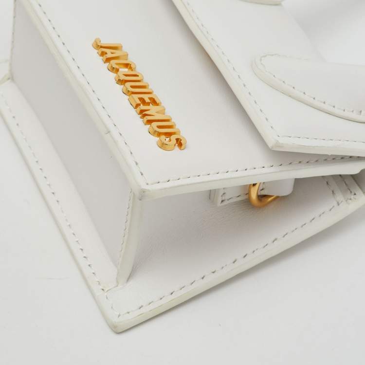Pre Owned Jacquemus White Leather Mini Le Chiquito Top Handle Bag