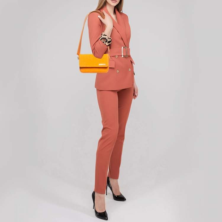 Pre Owned Jacquemus Orange Fabric Le Carinu Shoulder Bag