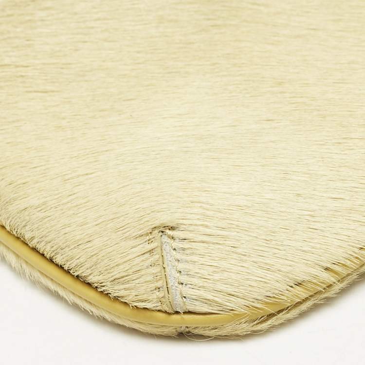 Pre Owned Jacquemus Yellow Calfhair and Leather Le Bisou Bag