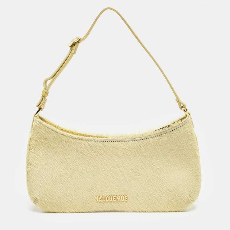 Pre Owned Jacquemus Yellow Calfhair and Leather Le Bisou Bag