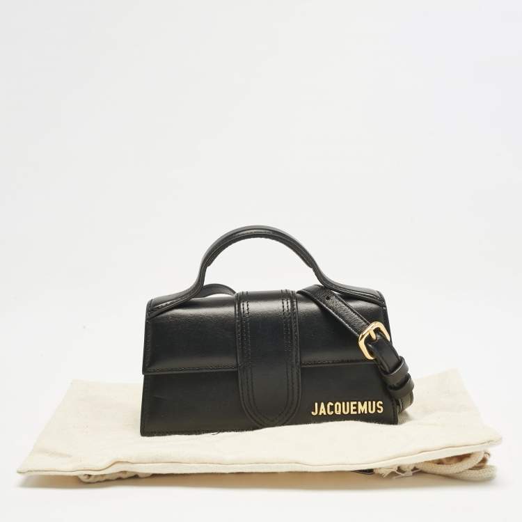 Pre Owned Jacquemus Black Leather Mini Le Bambino Top Handle Bag