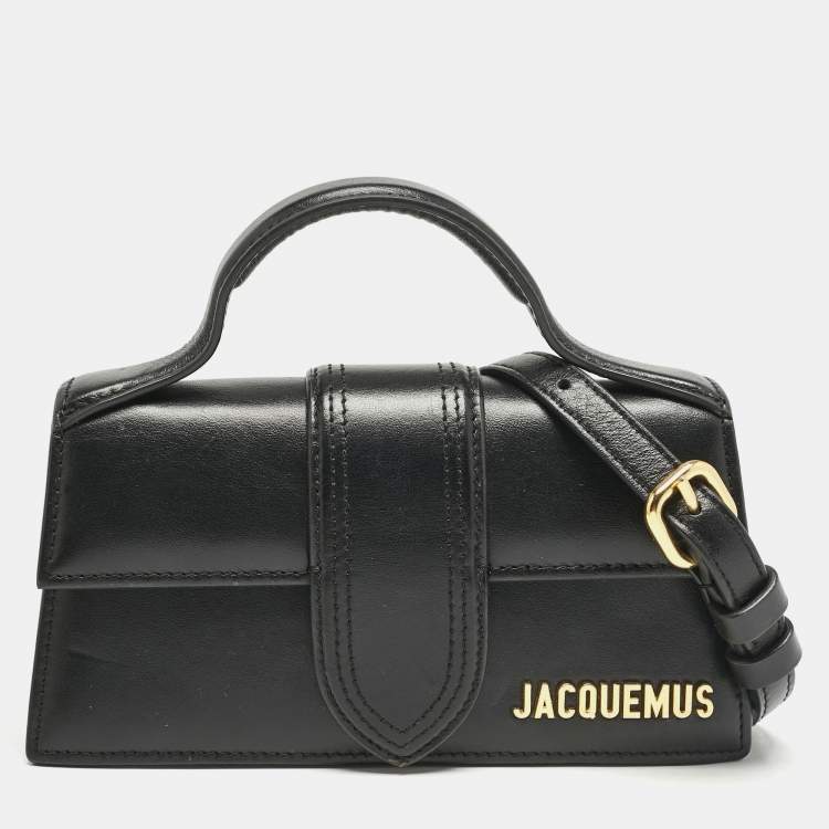 Pre Owned Jacquemus Black Leather Mini Le Bambino Top Handle Bag