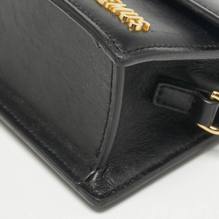 Pre Owned Jacquemus Black Leather Mini Le Bambino Top Handle Bag